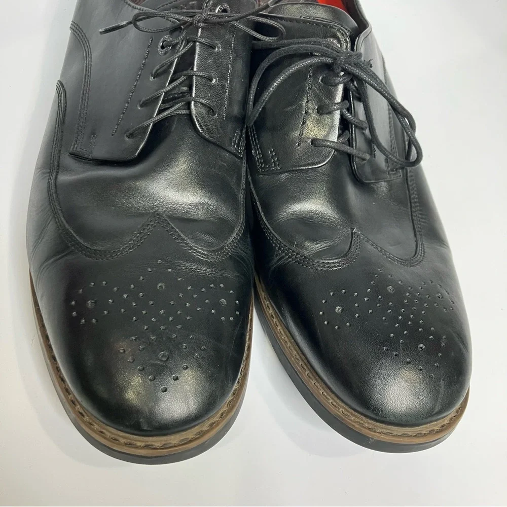 Rockport black leather wingtip dress shoes men’s size 14 wedding professional‎